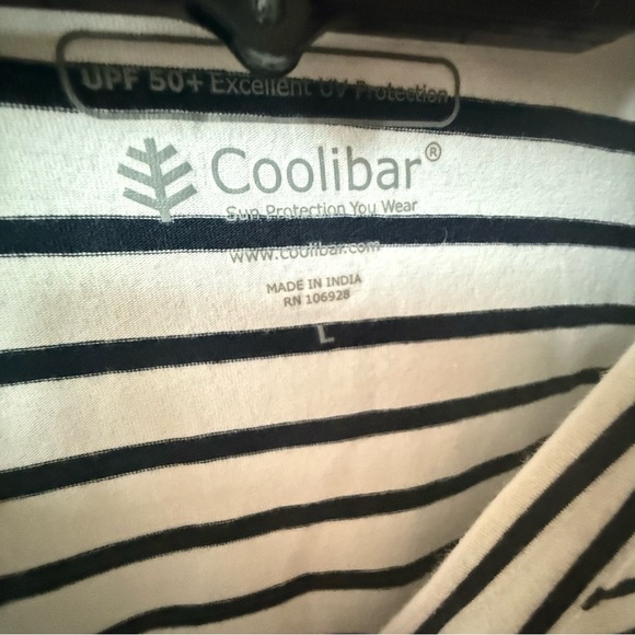 Coolibar Women's UPF 50+ Catalina Beach Cover-Up Dress Large Blue White - Picture 7 of 10